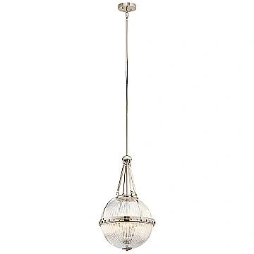 Lampadario Contemporaneo Aster Vetro Nichel Lucido 3 Luci E14