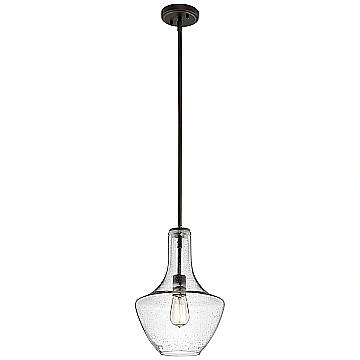 Sospensione Contemporanea Everly Acciaio Bronzo Antico Vetro 1 Luce E27