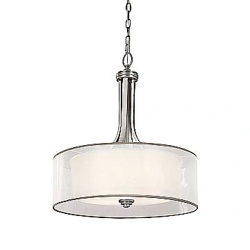 Lampadario Contemporaneo Lacey Acciaio Peltro Antico Tessuto 4 Luci E27