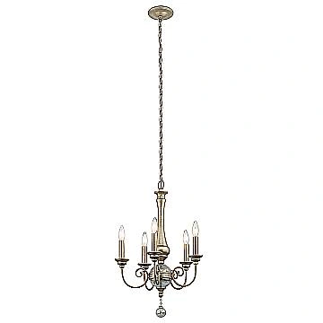 Lampadario Classico Rosalie In Acciaio Oro Sterlina 5 Luci E14