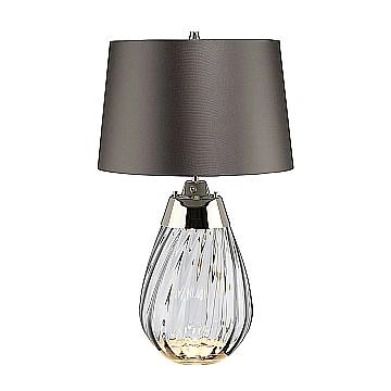 Lampada Da Scrivania Contemporanea Lena In Metallo Vetro Grigio Fumo 1 Luce E27