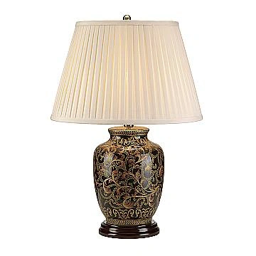 Lampada Da Scrivania Contemporanea Morris Porcellana Oro Nero Small 1 Luce E27
