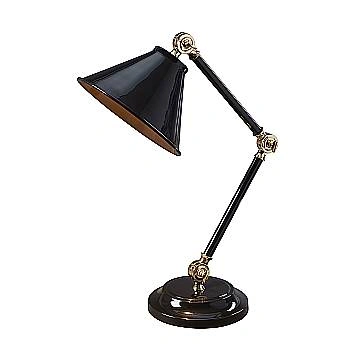 Lampada Da Scrivania Industrial Provence Acciaio Nero Ottone Lucido 1 Luce E27