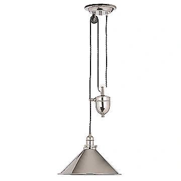 Sospensione Industrial Nordica Provence In Acciaio Nichel Lucido 1 Luce E27