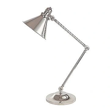 Lampada Scrivania Industrial Nordico Provence Acciaio Nichel Lucido 1 Luce E27
