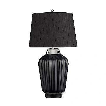 Lampada Da Scrivania Contemporanea Bexley Porcellana Nero Nichel 1 Luce E27