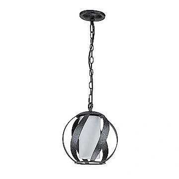 Lampadario Per Esterno Nordico Blacksmith Acciaio Nero Antico Vetro 1 Luce E27