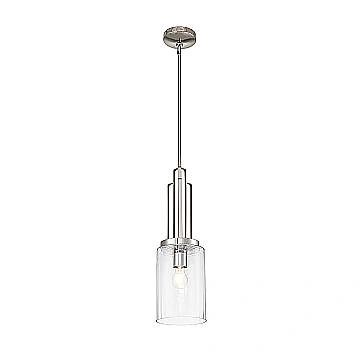 Sospensione Contemporanea Kimrose Acciaio Nichel Lucido Vetro 1 Luce E27