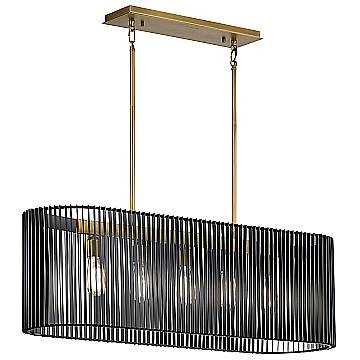 Lampadario Contemporaneo Linara Acciaio Nero Ottone Naturale Ottone 5 Luci E27