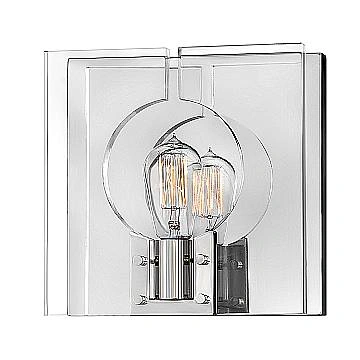 Applique Contemporanea Ludlow Acciaio Nichel Lucido Acrilico 1 Luce E27