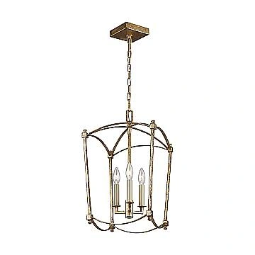 Lampadario Industrial Nordico Thayer Acciaio Doratura Anticata 3 Luci E14