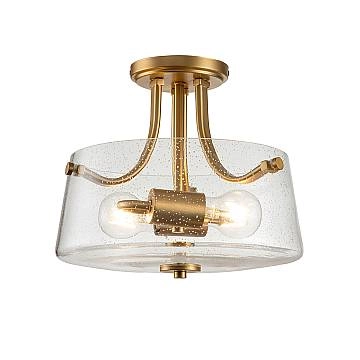 Lampadario Contemporaneo Hollister Acciaio Ottone Spazzolato 2 Luci E27 Lampadario Contemporaneo Hollister Acciaio Ottone Spazzolato 2 Luci E27