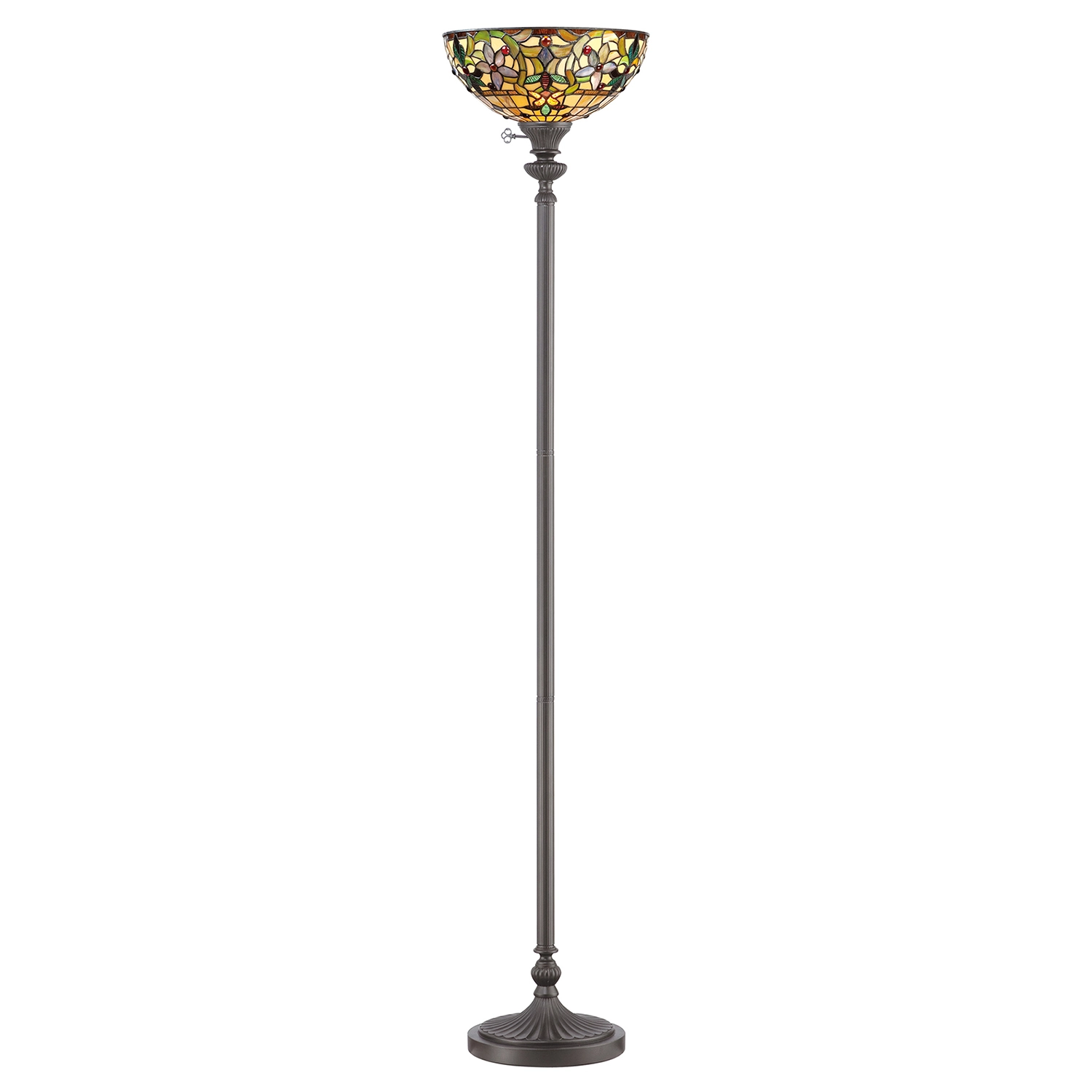 Piantana Tiffany Kami Metallo Bronzo Vintage 1 Luce E27 QZ-KAMI-UL