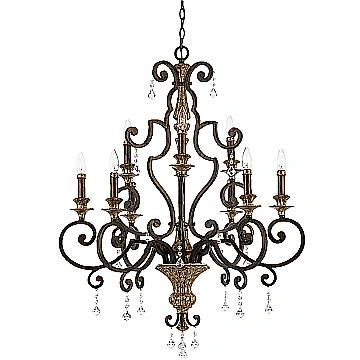 Lampadario Classico Marquette Acciaio Bronzo Heirloom 9 Luci E14