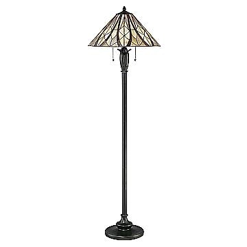 Piantana Tiffany Victory Vetro Bronzo Valiant 2 Luci E27 QZ-VICTORY-FL