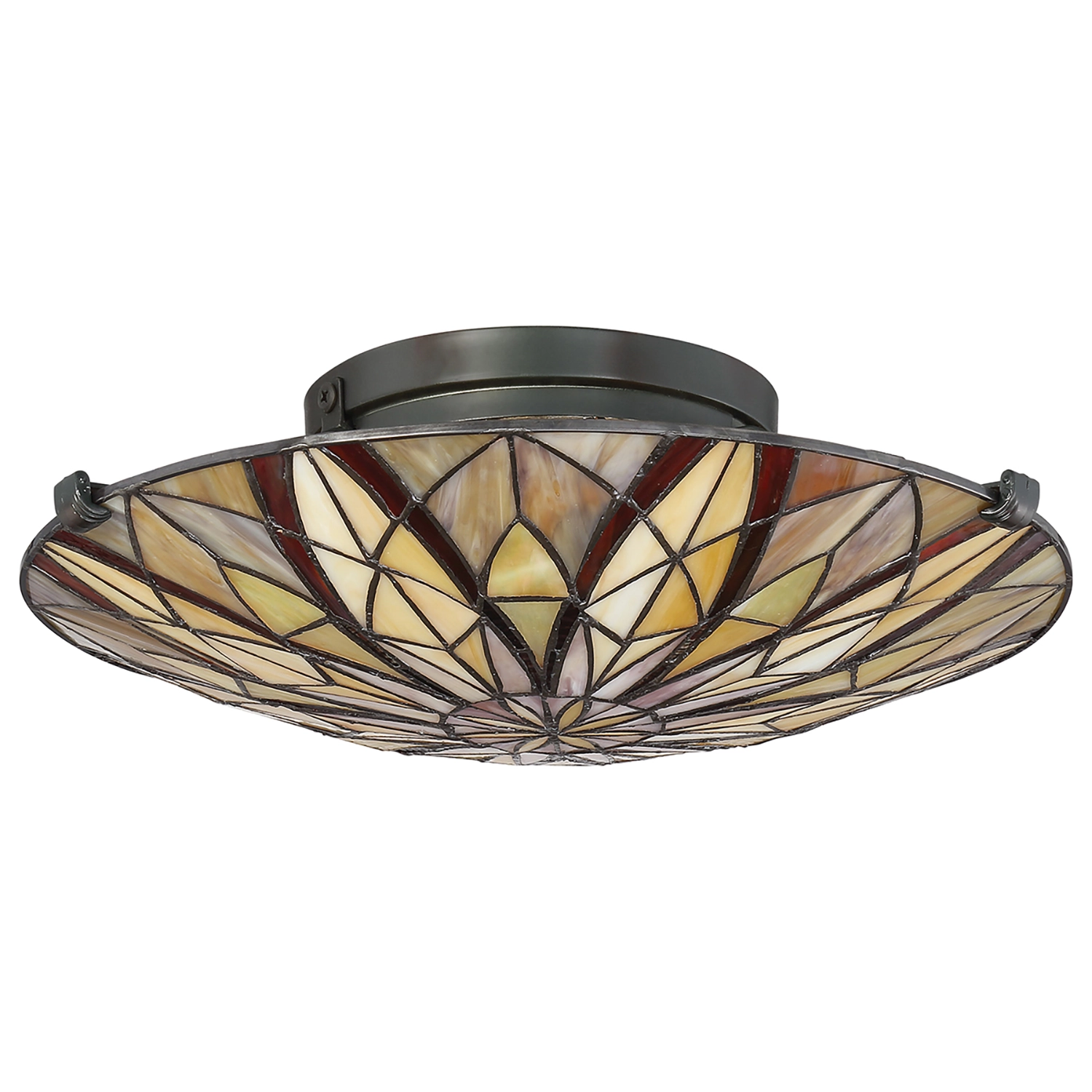 Lampadario Tiffany Victory Vetro Bronzo Valiant 2 Luci E27 QZ-VICTORY-SF