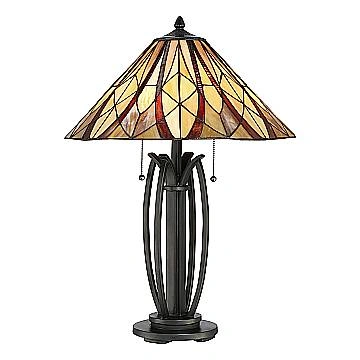 Lampada Da Scrivania Tiffany Victory Vetro Bronzo Valiant 2 Luci E27 Lampada Da Scrivania Tiffany Victory Vetro Bronzo Valiant 2 Luci E27