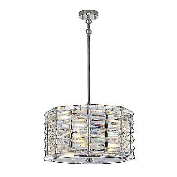 Lampadario Contemporaneo Shoal Acciaio Nichel Lucido 4 Luci E27