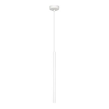 Lampadario 1 Luce Moderno Selter Acciaio Bianco E Paralume A Cilindro Sottile