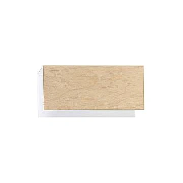 Applique 1 Luce Carlo In Acciaio Bianco Corpo Rettangolare E Legno Naturale