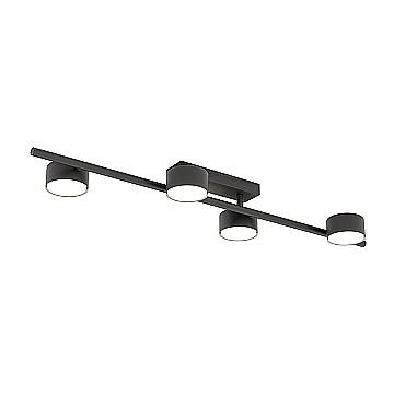 Plafoniera Moderna Apollo Acciaio Nero 4 Luci Gx53 Ip20