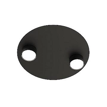 Plafoniera Moderna Dioniso Acciaio Nero 2 Luci Gx53 Ip20