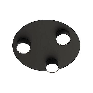 Plafoniera Moderna Dioniso Acciaio Nero 3 Luci Gx53 Ip20