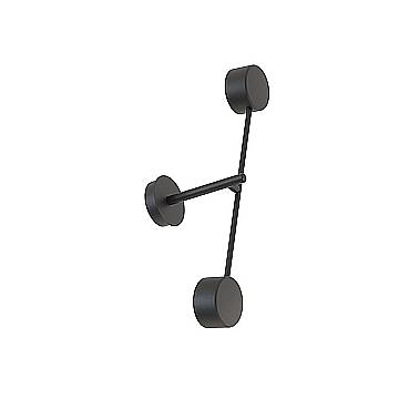Applique Moderna Giove Acciaio Nero 2 Luci Gx53 Ip20