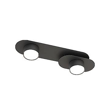 Plafoniera Minimal Marte Acciaio Nero 2 Luci Gx53 Ip20