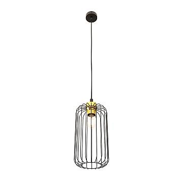 Sospensione Minimal Industrial Minerva 1 Luce Nera E Oro