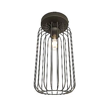 Plafonriera Minimal Industrial Vulcano 1 Luce Nera