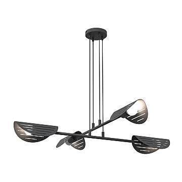 Lampadario Moderno 4 Luci Iperione A Bracci In Acciaio Nero Lampadario Moderno 4 Luci Iperione A Bracci In Acciaio Nero