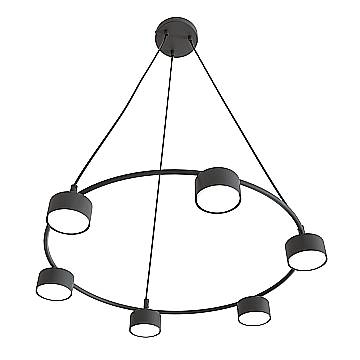 Lampadario Moderno 6 Luci Odin In Acciaio Nero Ad Anello E Cilindri Lampadario Moderno 6 Luci Odin In Acciaio Nero Ad Anello E Cilindri