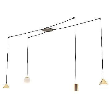 Sospensione Moderna Decentrata Frigg 4 Luci Oro