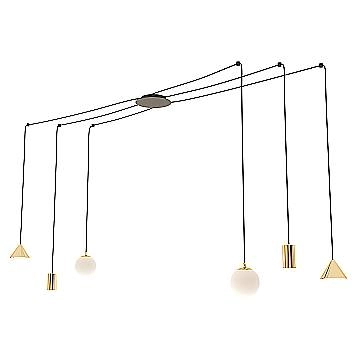 Sospensione Moderna Decentrata Frigg 6 Luci Oro