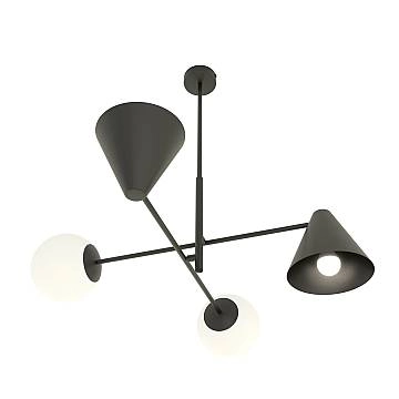 Plafoniera Moderna Industrial Nodens 4 Luci Nero