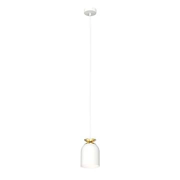 Sospensione Contemporanea 1 Luce Mnemosyne In Acciaio Bianco E Oro