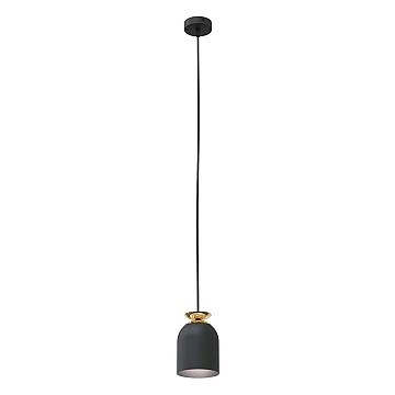 Sospensione Contemporanea 1 Luce Mnemosyne In Acciaio Nero E Oro