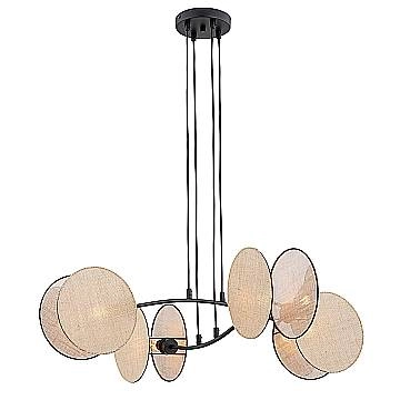 Lampada A Sospensione 4 Luci Moderna Nut In Acciaio Effetto Naturale