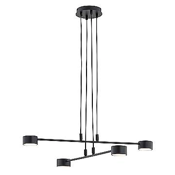 Sospensione Moderna Tefnut 4 Luci In Acciaio Nero