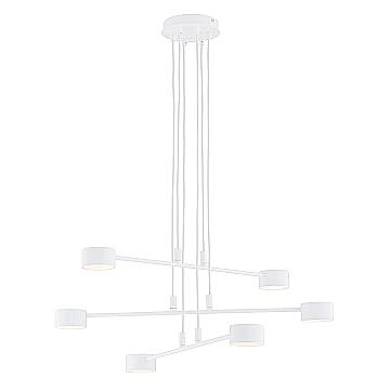 Sospensione Moderna Tefnut 6 Luci In Acciaio Bianco