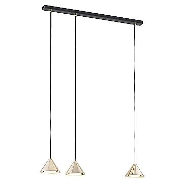 Sospensione Minimal Skadi 3 Luci In Acciaio Oro
