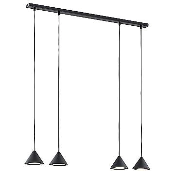 Sospensione Minimal Skadi 4 Luci In Acciaio Nero