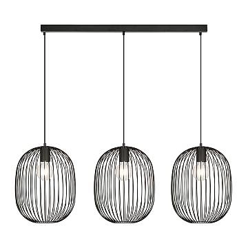 Lampadario Moderno Michizane Acciaio Nero 3 Luci E27 Lampadario Moderno Michizane Acciaio Nero 3 Luci E27