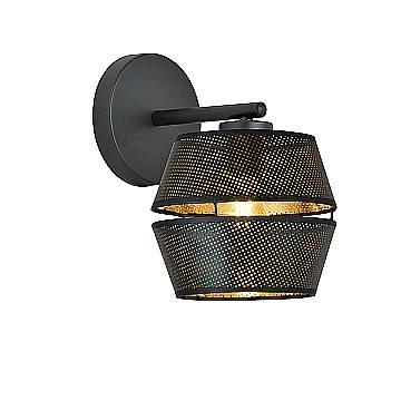 Applique Contemporanea 1 Luce Enea In Metallo Nero E Oro