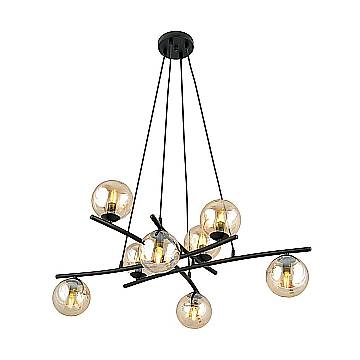 Lampadario Moderno Cadmo Acciaio Nero 8 Luci E14 Ip20 Lampadario Moderno Cadmo Acciaio Nero 8 Luci E14 Ip20