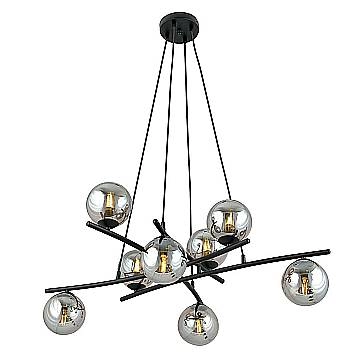 Lampadario Moderno Cadmo Acciaio Nero Grigio 8 Luci E14 Ip20 Lampadario Moderno Cadmo Acciaio Nero Grigio 8 Luci E14 Ip20