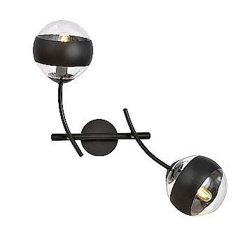 Applique Contemporaneo Oceano Acciaio Nero 2 Luci E14 Ip20