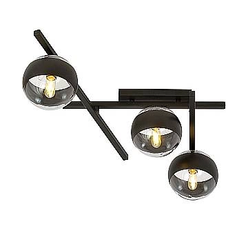Plafoniera Moderna Teti Acciaio Nero 3 Luci E14 Ip20 Plafoniera Moderna Teti Acciaio Nero 3 Luci E14 Ip20