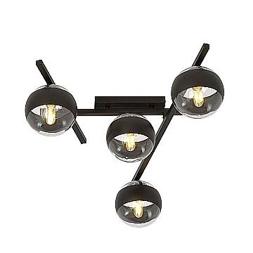 Plafoniera Moderna Teti Acciaio Nero 4 Luci E14 Ip20 Plafoniera Moderna Teti Acciaio Nero 4 Luci E14 Ip20